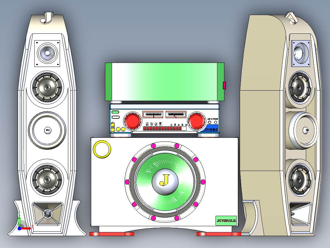 B2004547-青少年扬声器系统前视图