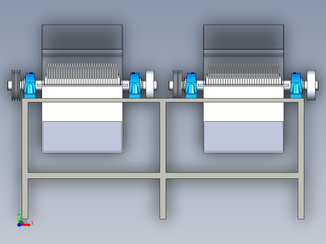 小型锤式粉碎机三维模型设计前视图