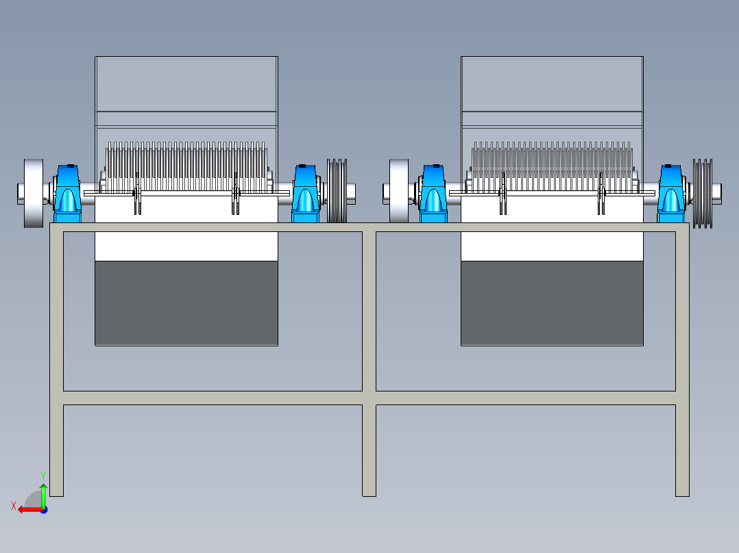 小型锤式粉碎机三维模型设计后视图