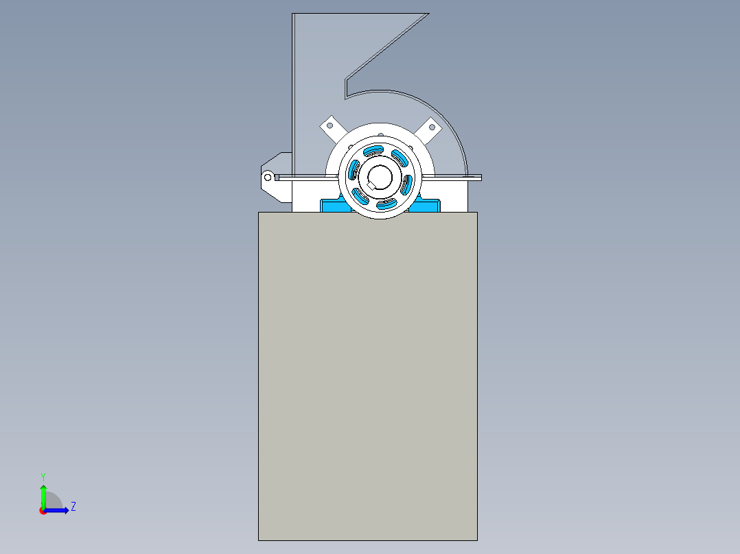 小型锤式粉碎机三维模型设计左视图