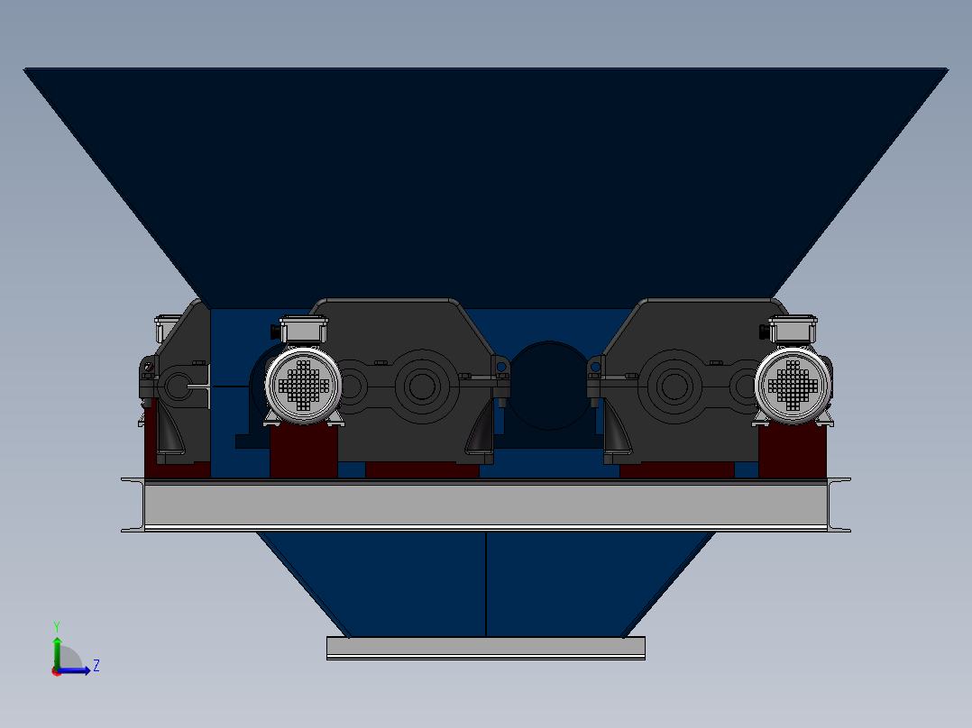 破碎机、三辊破碎机左视图