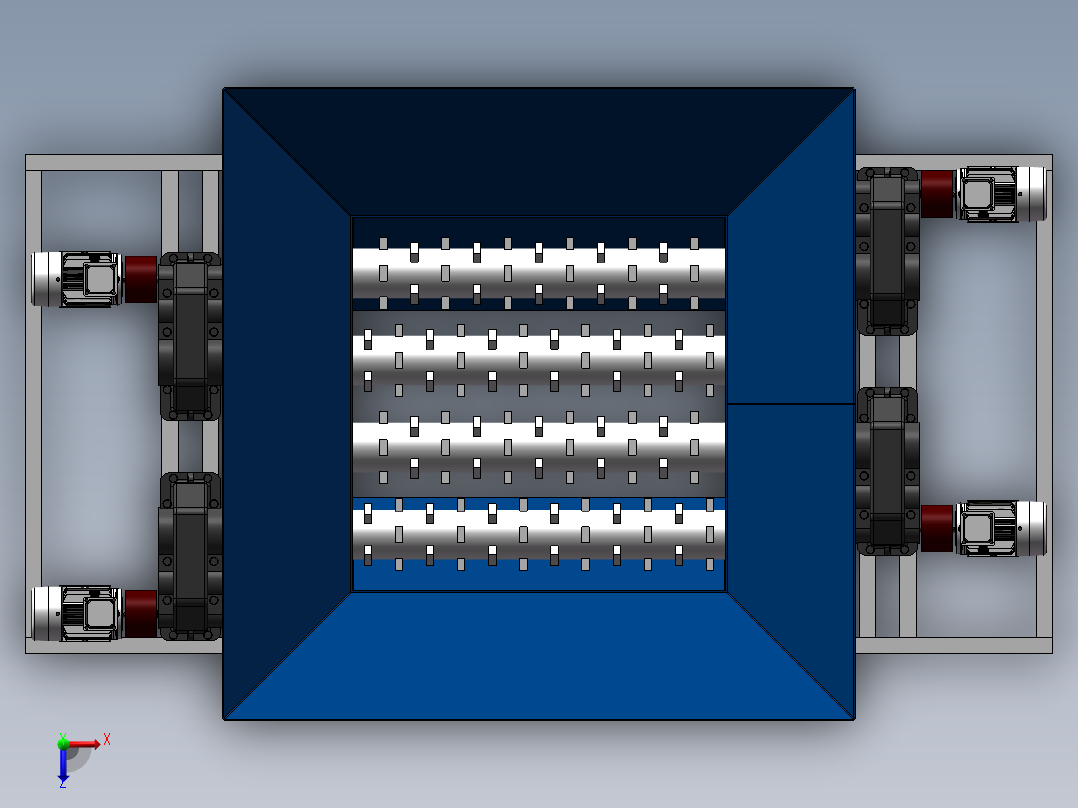 破碎机、三辊破碎机俯视图