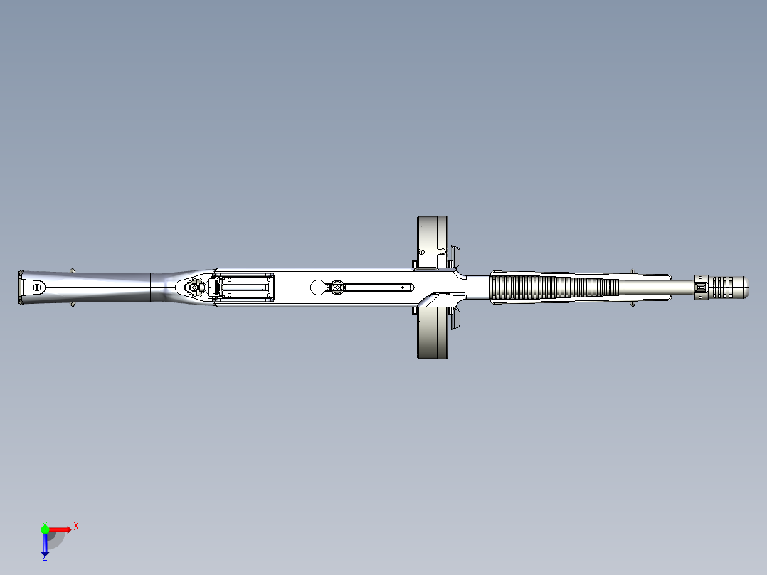 手枪左轮冲锋枪老式狙击步枪设计3D图纸thompson-m1928-a1-1 2 STP俯视图