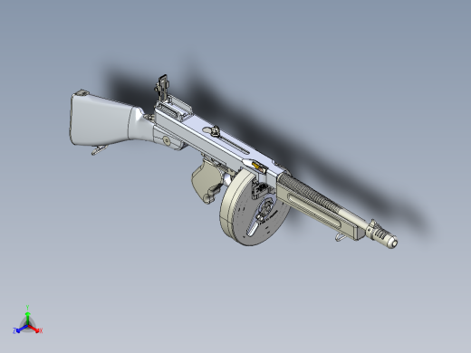 手枪左轮冲锋枪老式狙击步枪设计3D图纸thompson-m1928-a1-1 2 STP正等轴测缩略图
