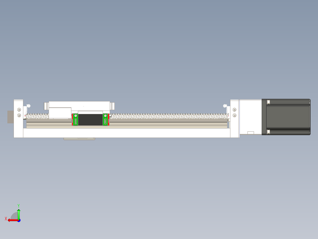 滚珠丝杆导轨模组后视图