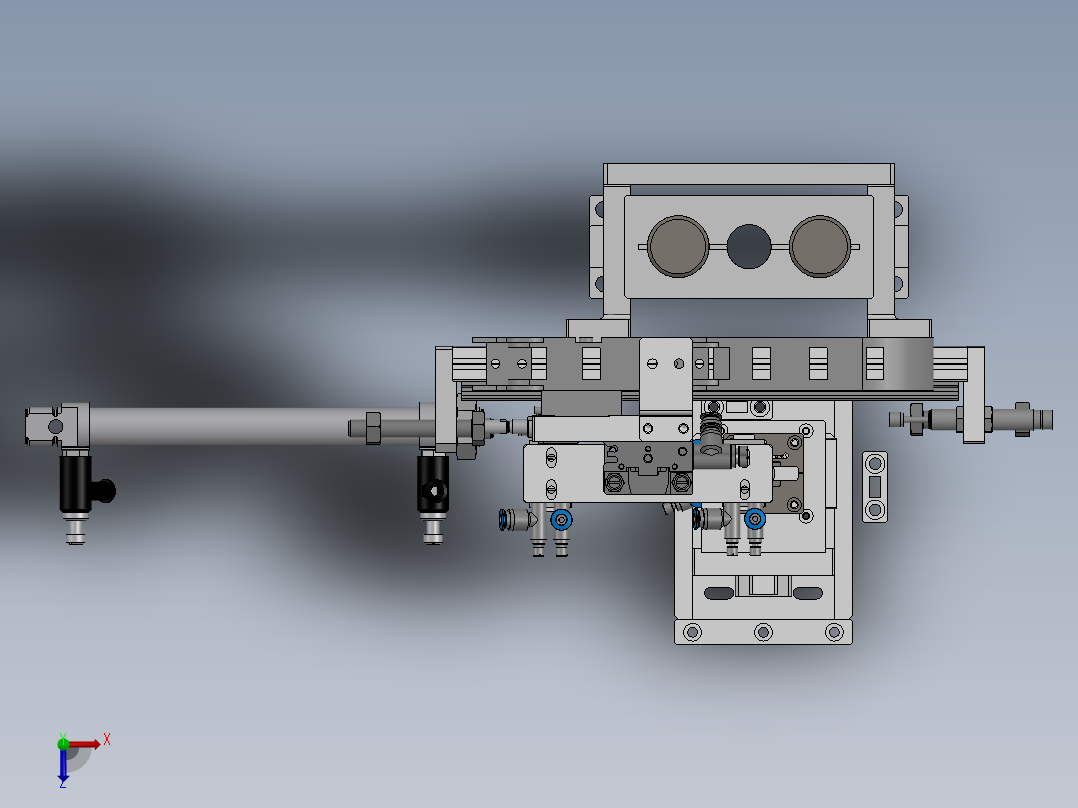气动移载机构俯视图