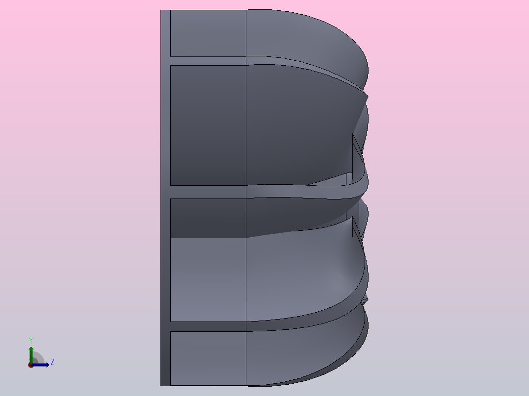 涡轮增压的叶轮左视图