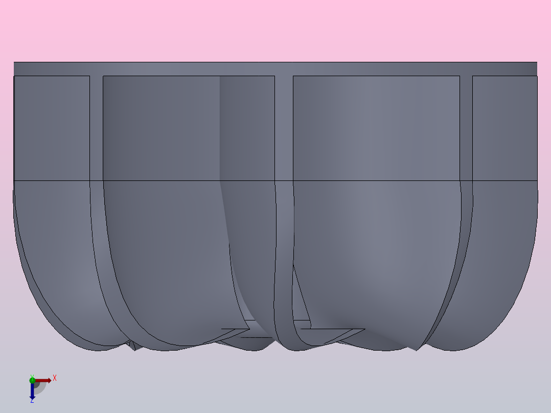涡轮增压的叶轮俯视图