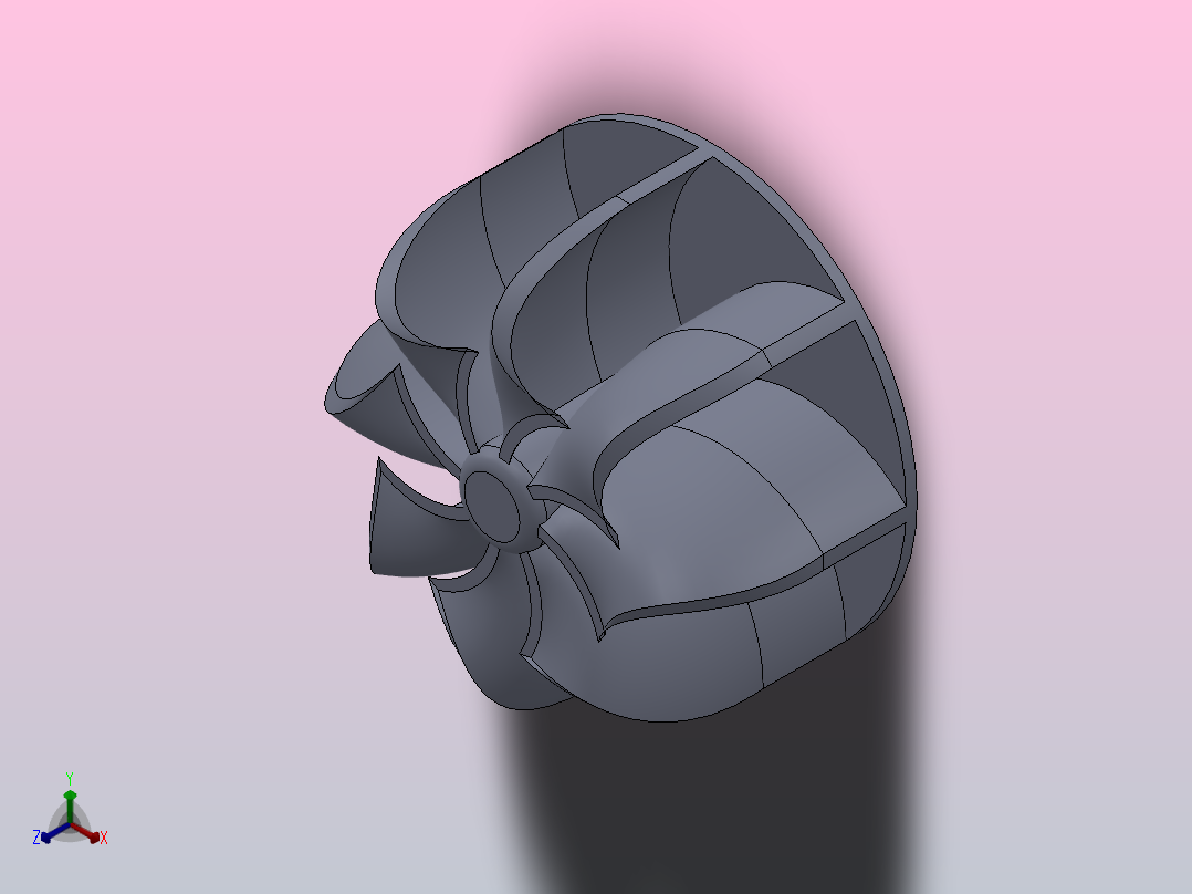 涡轮增压的叶轮正等轴测图