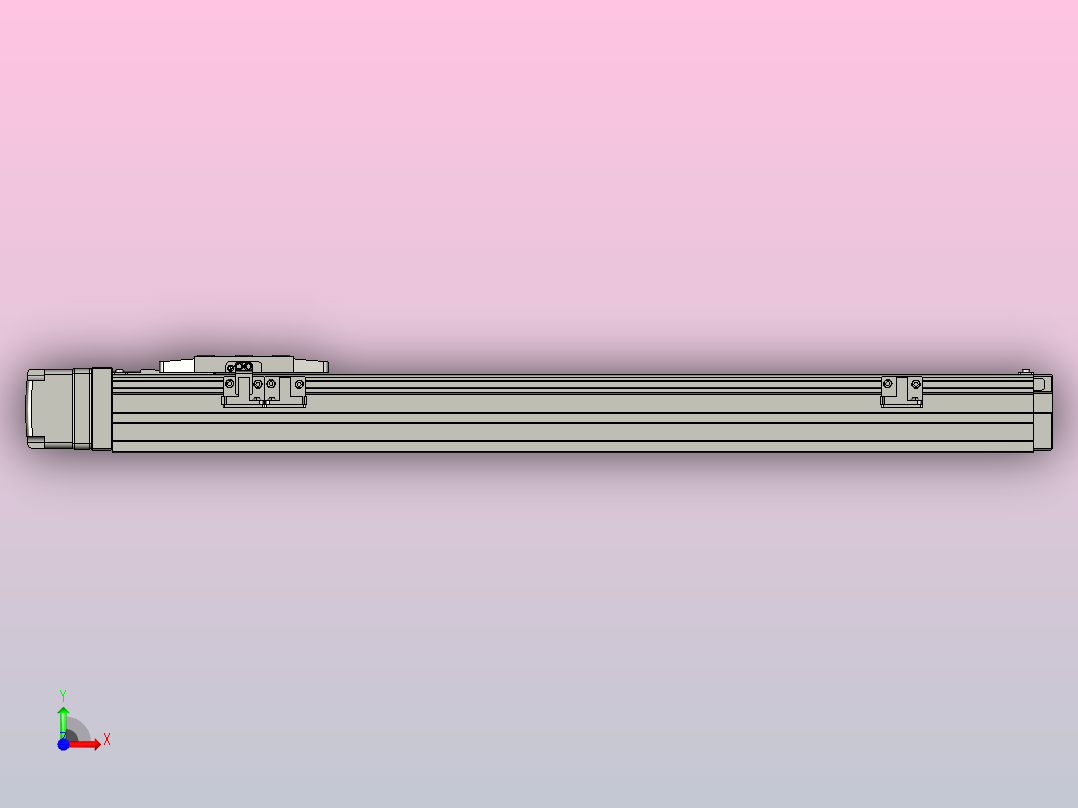 GTH4-L#-350-BR-M05-C3 GTH4内嵌式螺杆滑台 电机右折 TOYO滑台前视图
