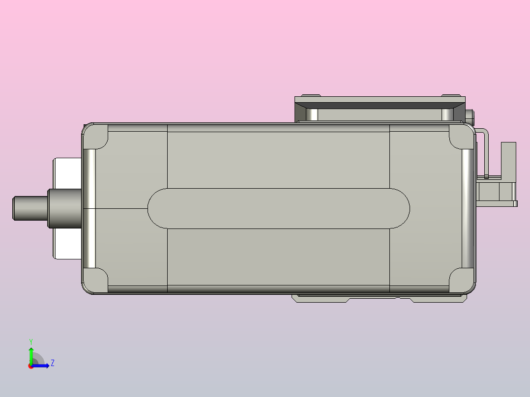 GTH4-L#-350-BR-M05-C3 GTH4内嵌式螺杆滑台 电机右折 TOYO滑台左视图
