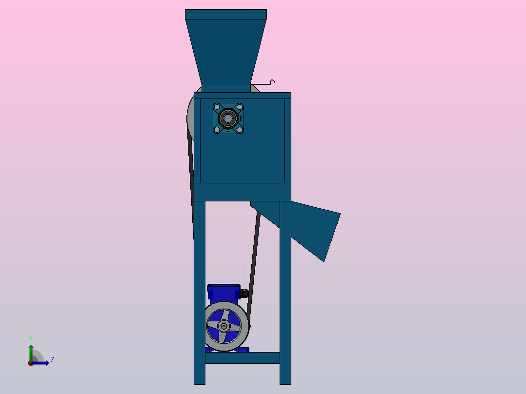石栗粉碎机candlenut-crusher-machine-1832-模型格式为 sw左视图