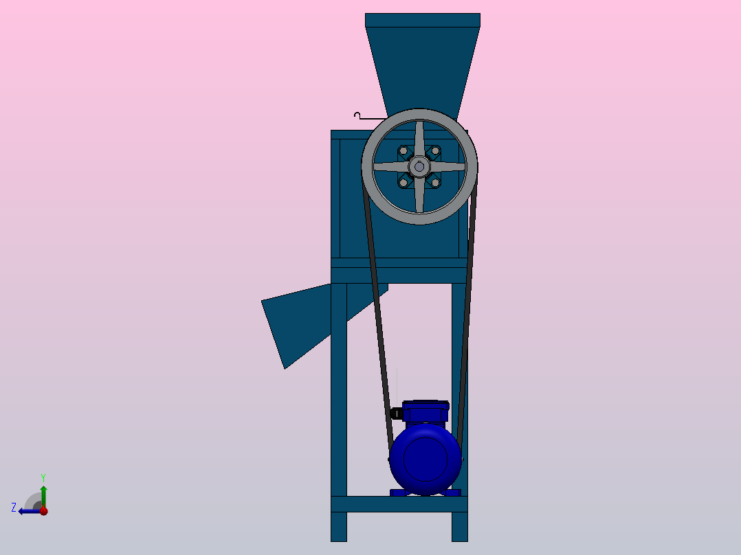 石栗粉碎机candlenut-crusher-machine-1832-模型格式为 sw右视图