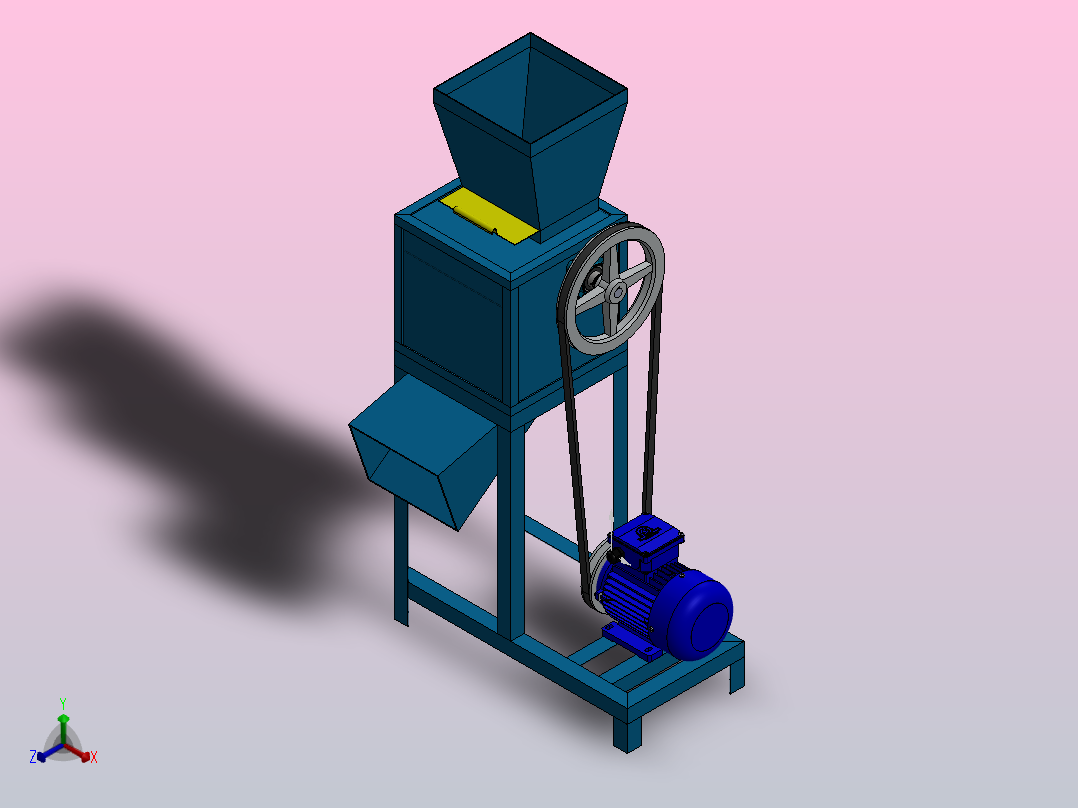 石栗粉碎机candlenut-crusher-machine-1832-模型格式为 sw正等轴测图