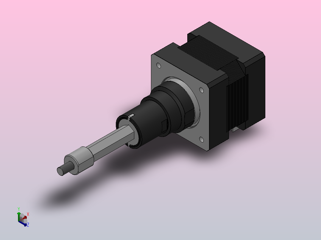 14HY-D固定式直线步进电机[14HY0004-25.4D5.562.4384]正等轴测图