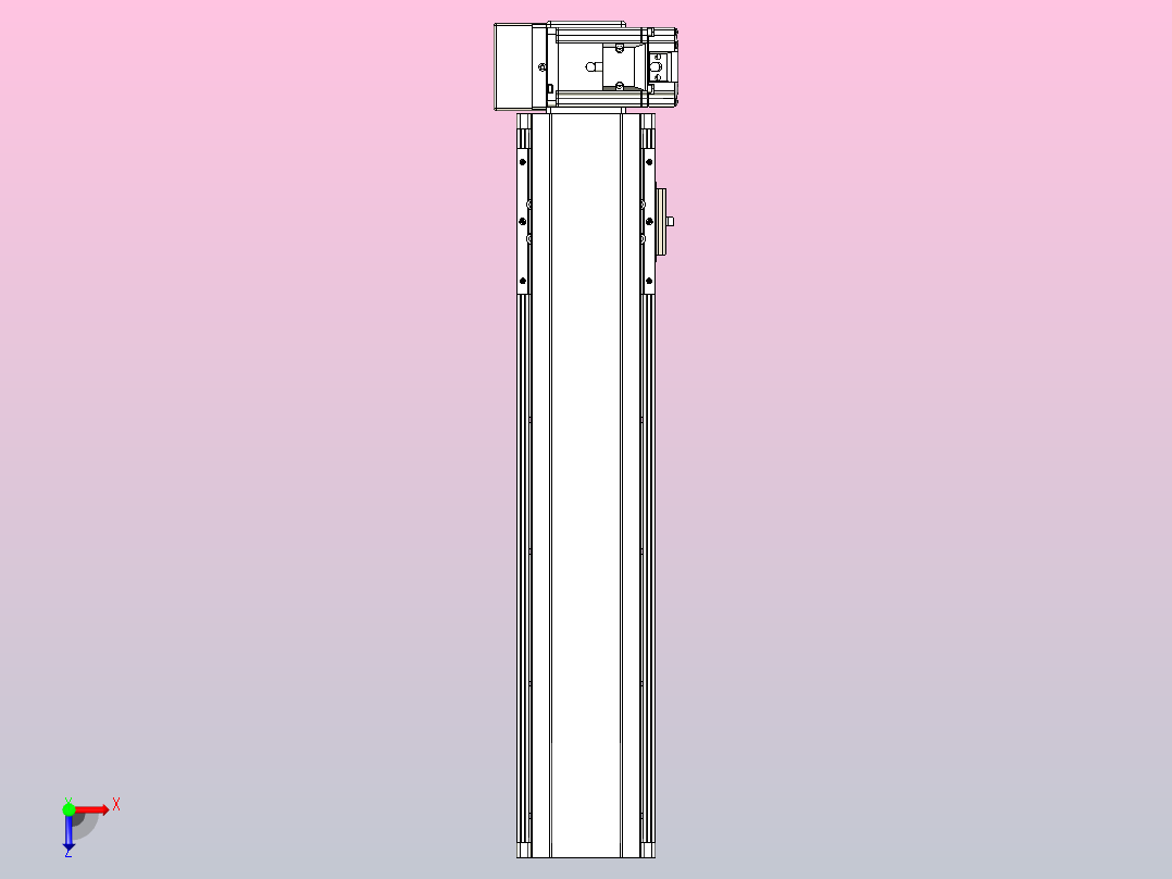 皮带直线轴半封闭可选导轨TPA-HNB-105D-90-L350-RU-Y-P20-N3俯视图