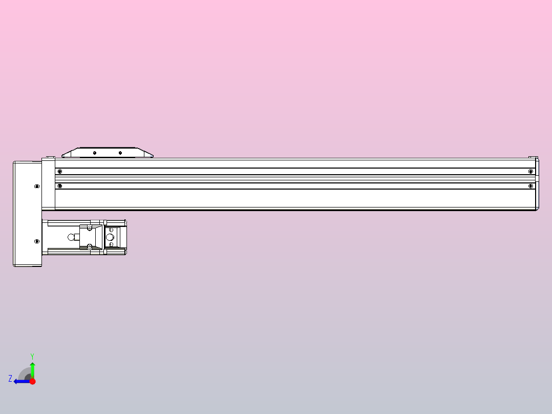 滚珠丝杠直线轴带导轨全封闭TPA-HCR-65S-1610C-L400-MP-C-P10-N3右视图