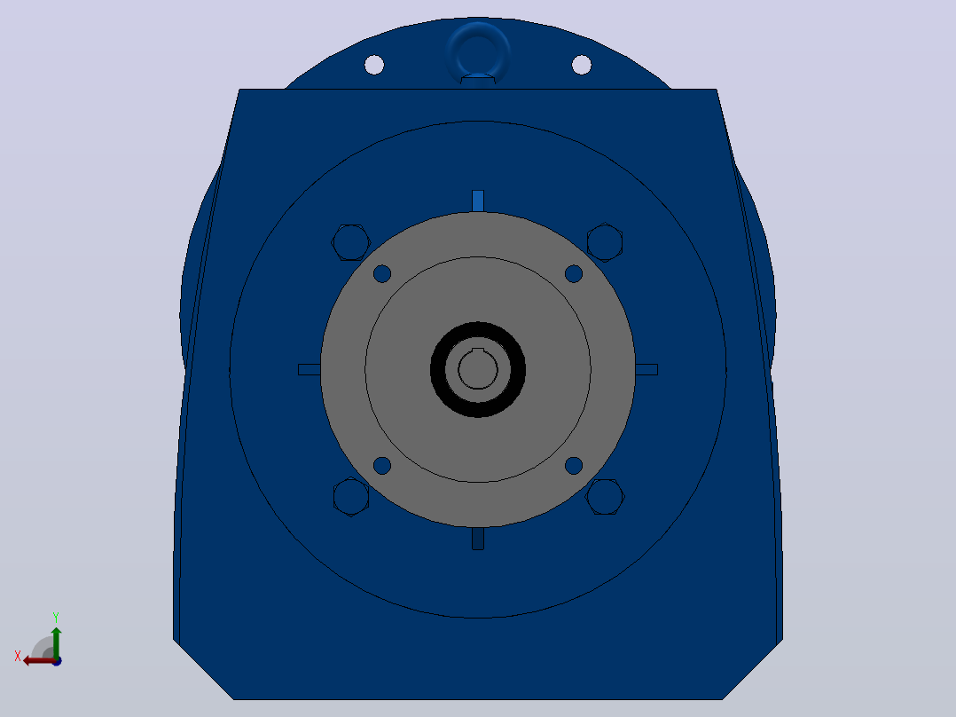RF167_RF167ZP斜齿轮减速机RF167-14.56-M1-P160-Φ660后视图