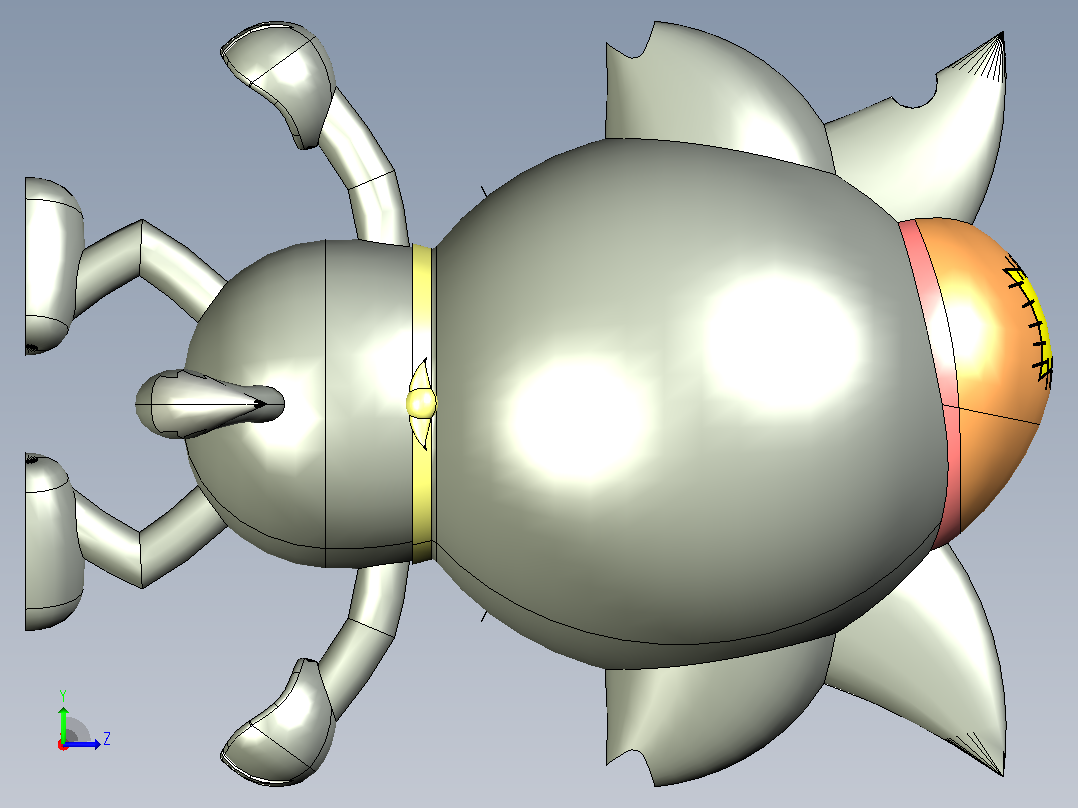 灰太狼3D模型左视图