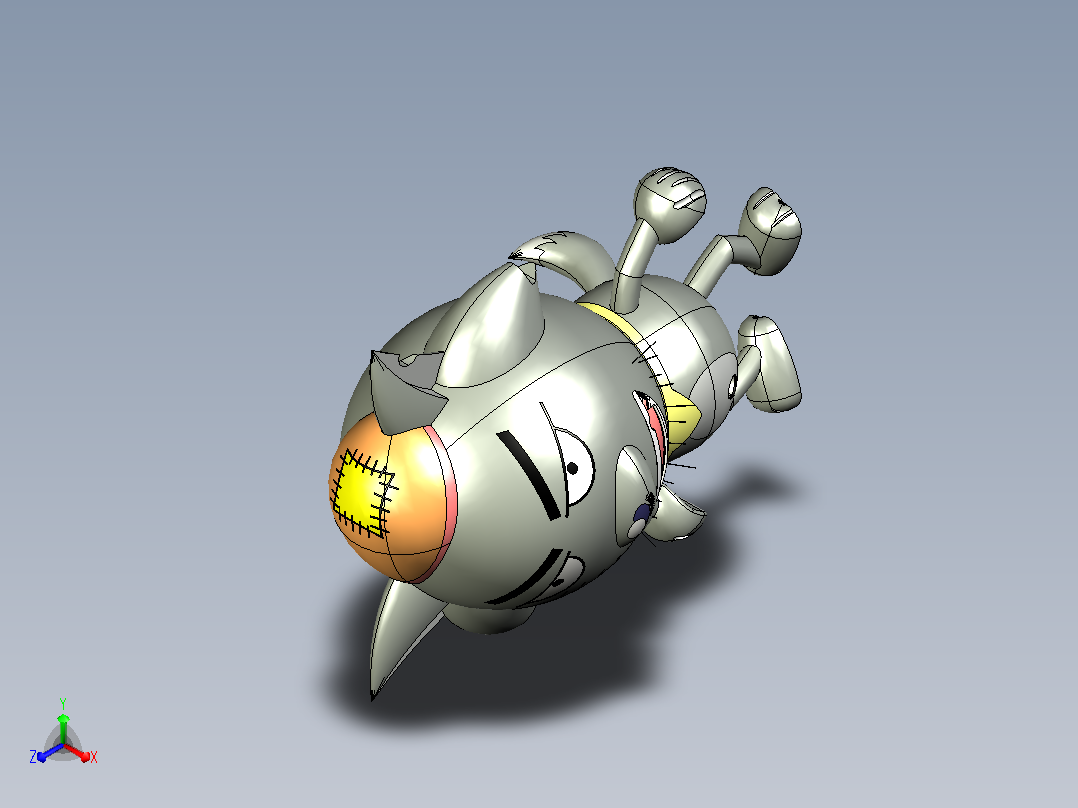 灰太狼3D模型正等轴测图
