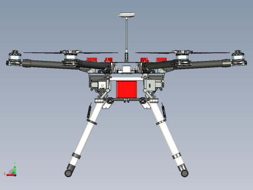 大疆DJI S900六轴无人机3D图纸三维模型后视缩略图