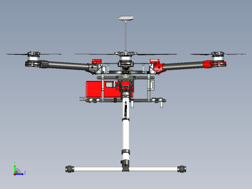 大疆DJI S900六轴无人机3D图纸三维模型左视缩略图