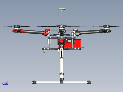 大疆DJI S900六轴无人机3D图纸三维模型右视缩略图