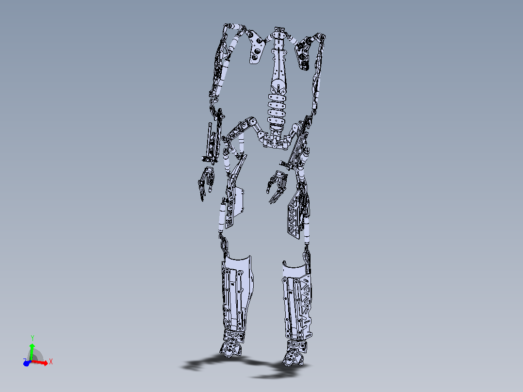 外骨骼结构3D图纸+Solidworks设计主视图