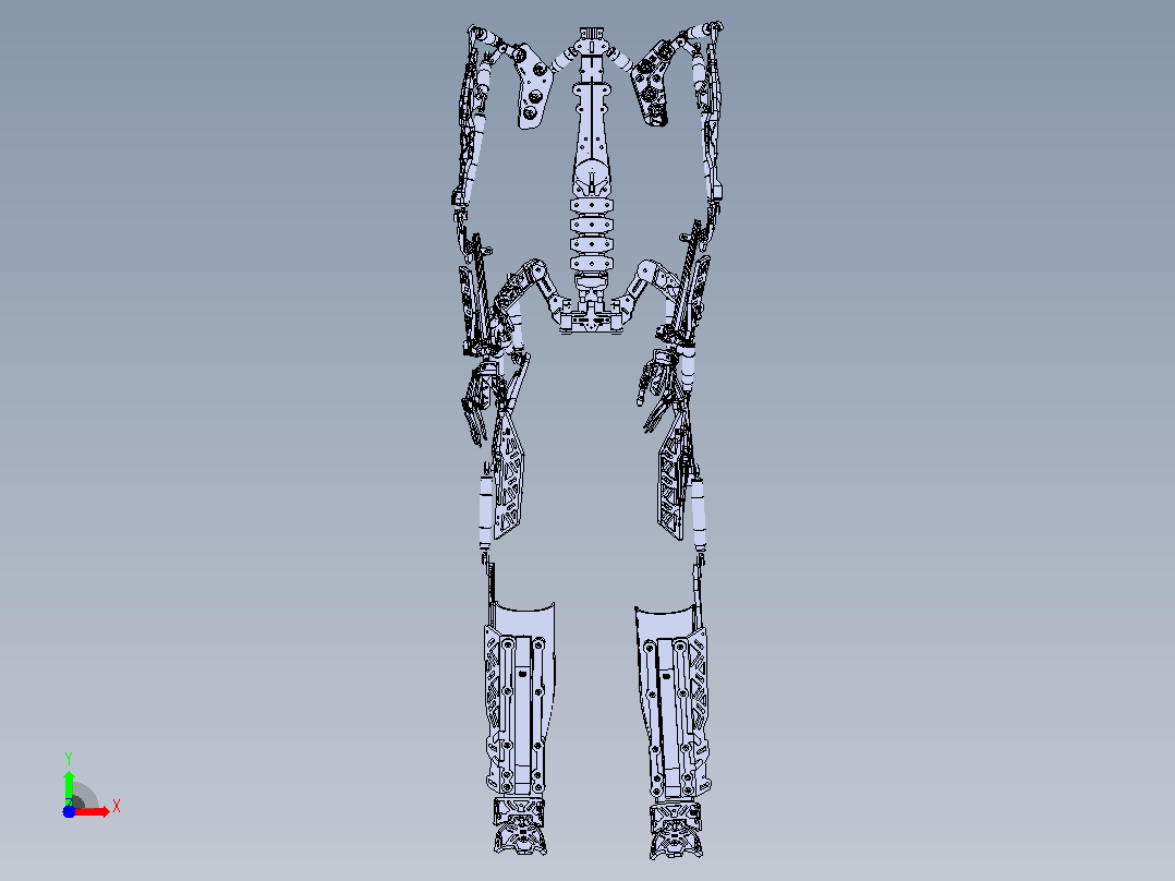 外骨骼结构3D图纸+Solidworks设计前视图