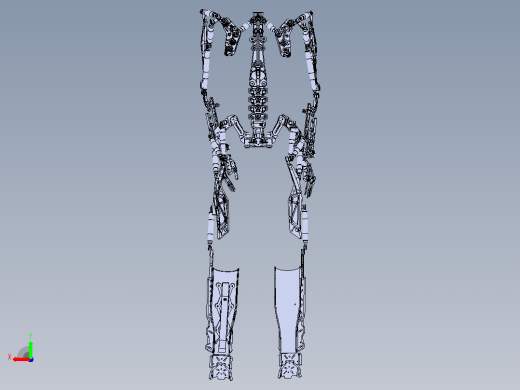 外骨骼结构3D图纸+Solidworks设计后视缩略图