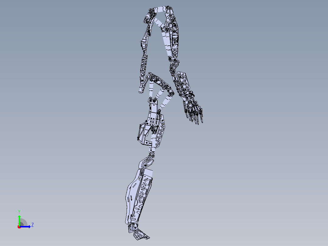 外骨骼结构3D图纸+Solidworks设计左视图
