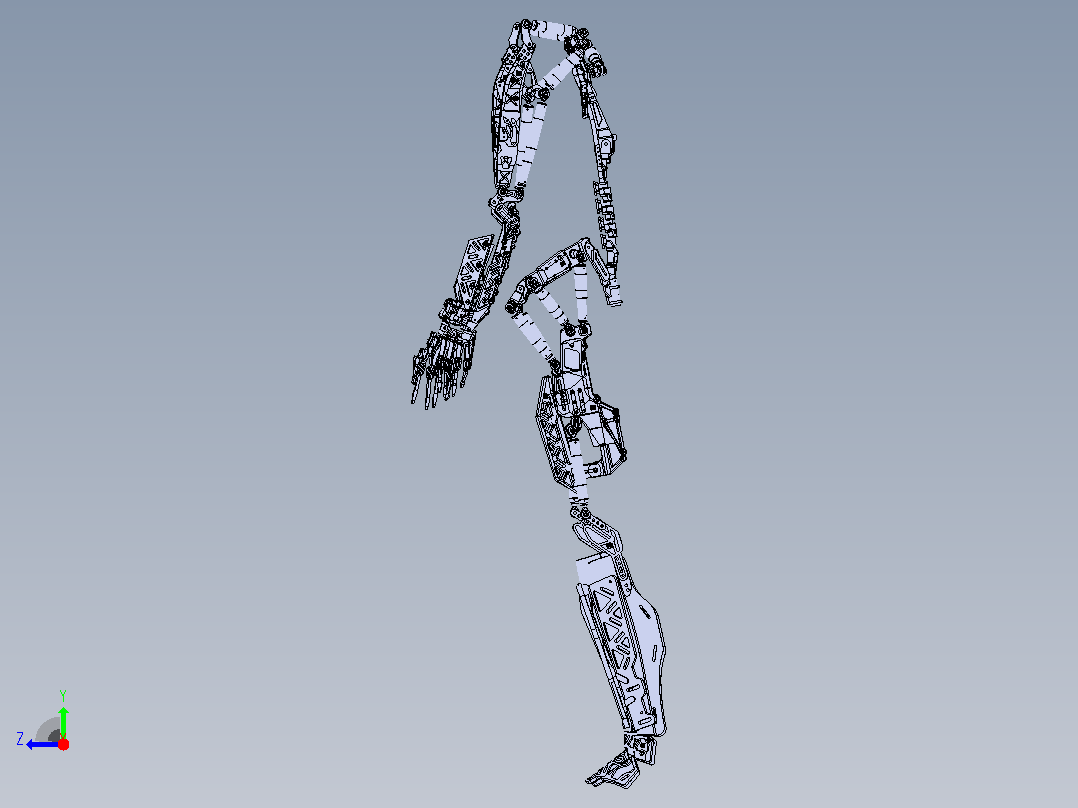 外骨骼结构3D图纸+Solidworks设计右视图
