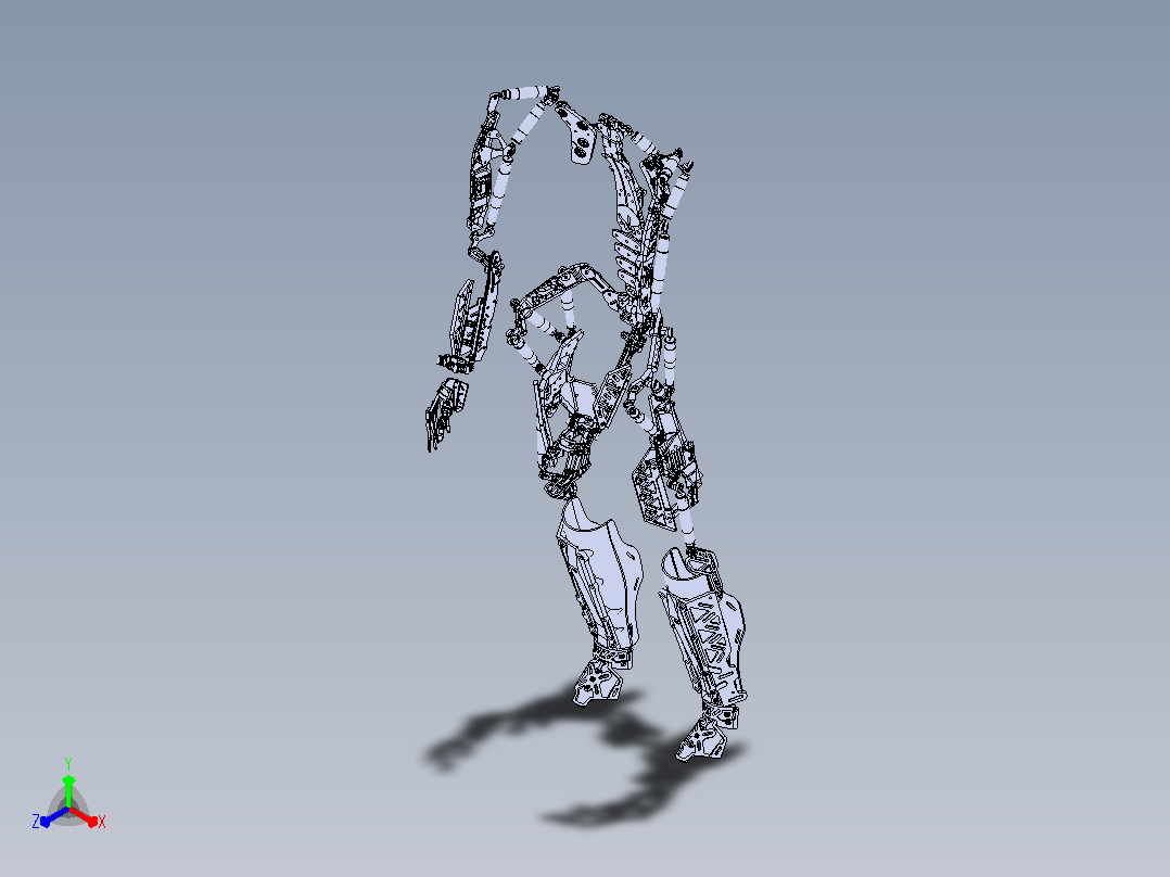 外骨骼结构3D图纸+Solidworks设计正等轴测图