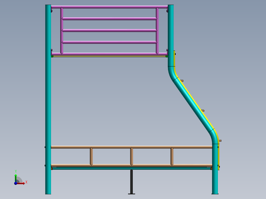 钢质双层床SW2013前视图