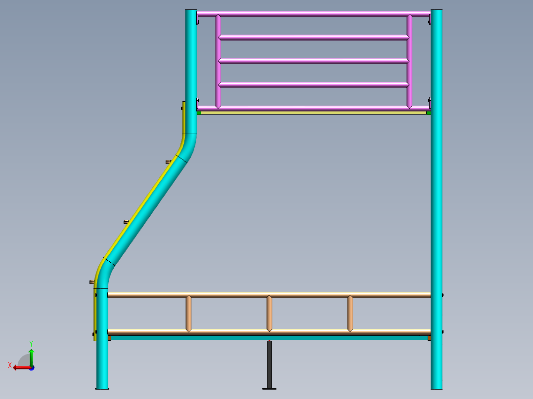 钢质双层床SW2013后视图