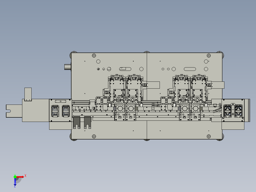 自动化卡片洗槽机俯视图