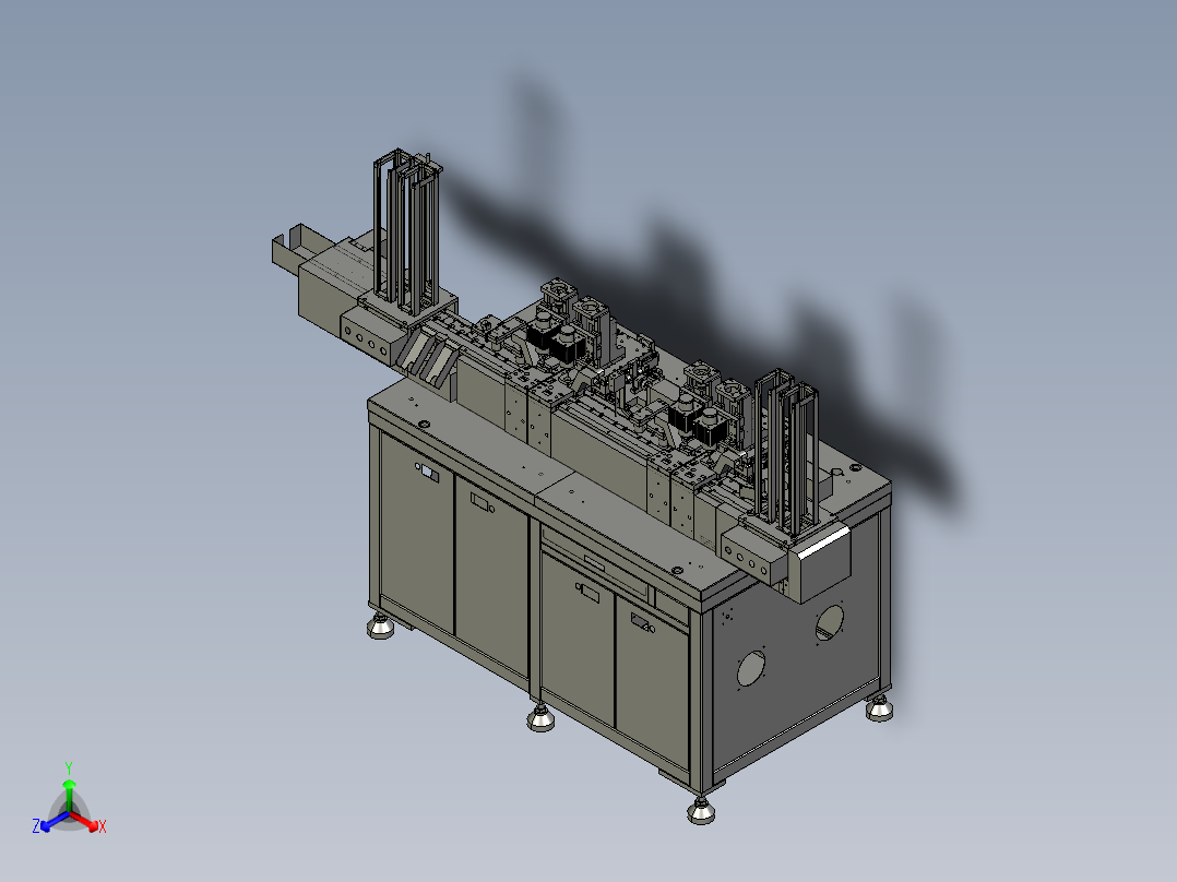 自动化卡片洗槽机正等轴测图