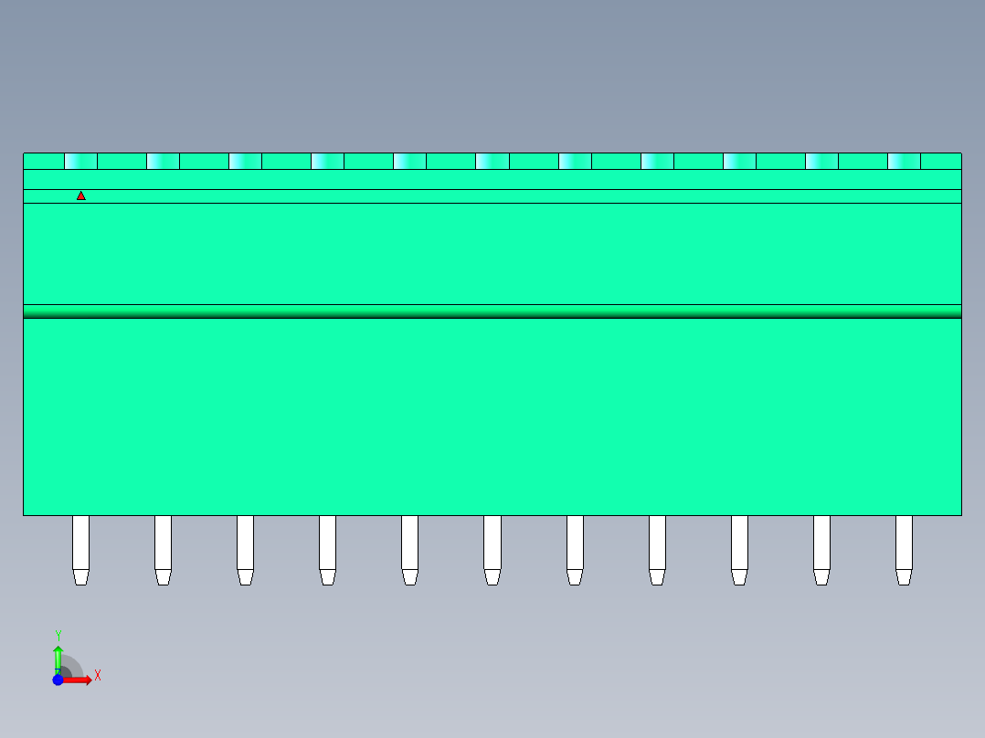 DEGSON 2EDG 系列 5.0mm 可插拔接线端子组-2EDGVH-5.0-22P-14-00AH前视图