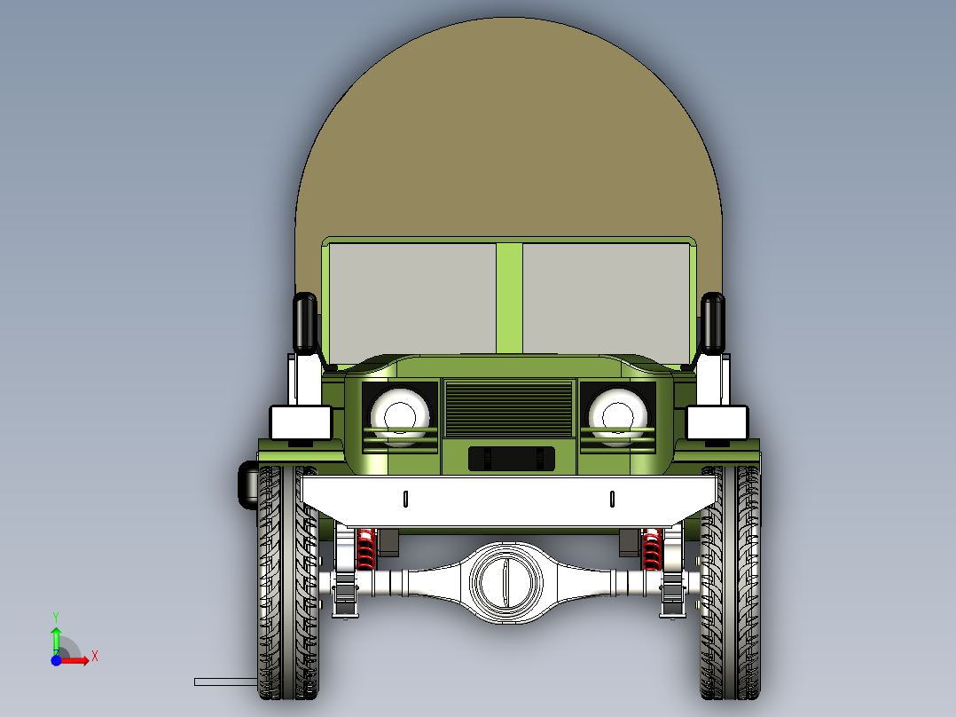47-老式J用卡车 3d模型图纸前视图