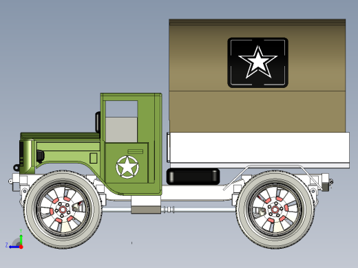 47-老式J用卡车 3d模型图纸右视缩略图