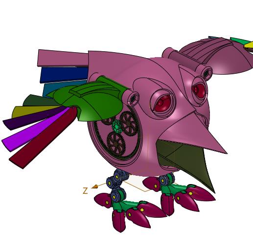 机械朋克风格鸟