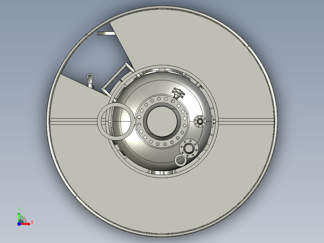 储罐分离器压力容器过滤器夯实罐前视图