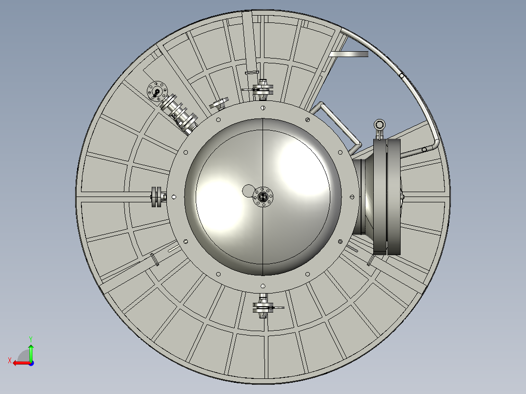 储罐分离器压力容器过滤器夯实罐后视图