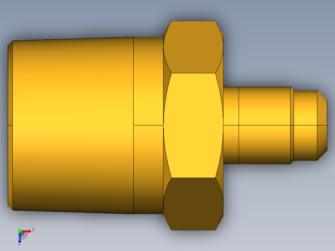 扩口式工业通用硬管接头Male Connector 48F-4-8俯视图