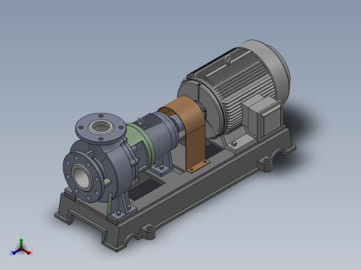 IHF型氟塑料合金离心泵[IHF80-65-160]正等轴测缩略图