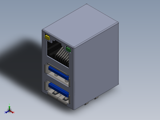 Rj45双usb组件正等轴测缩略图