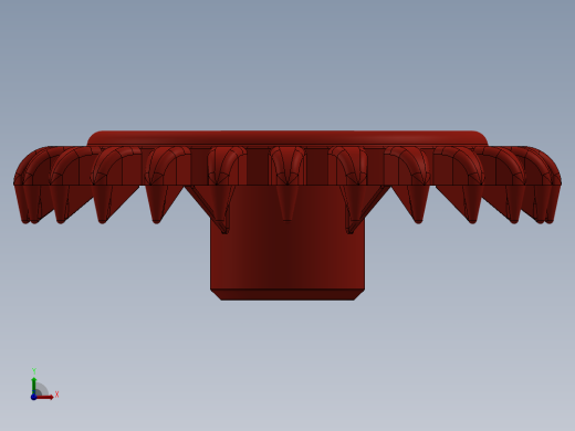 3650 Red Technic Gear 24 Tooth Crown Type III (x pattern).SLDPRT前视缩略图