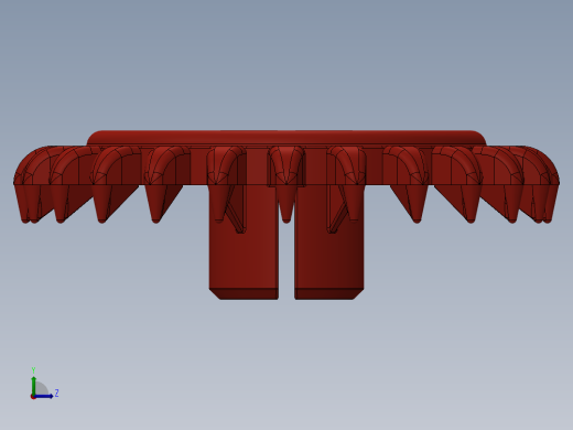 3650 Red Technic Gear 24 Tooth Crown Type III (x pattern).SLDPRT左视缩略图