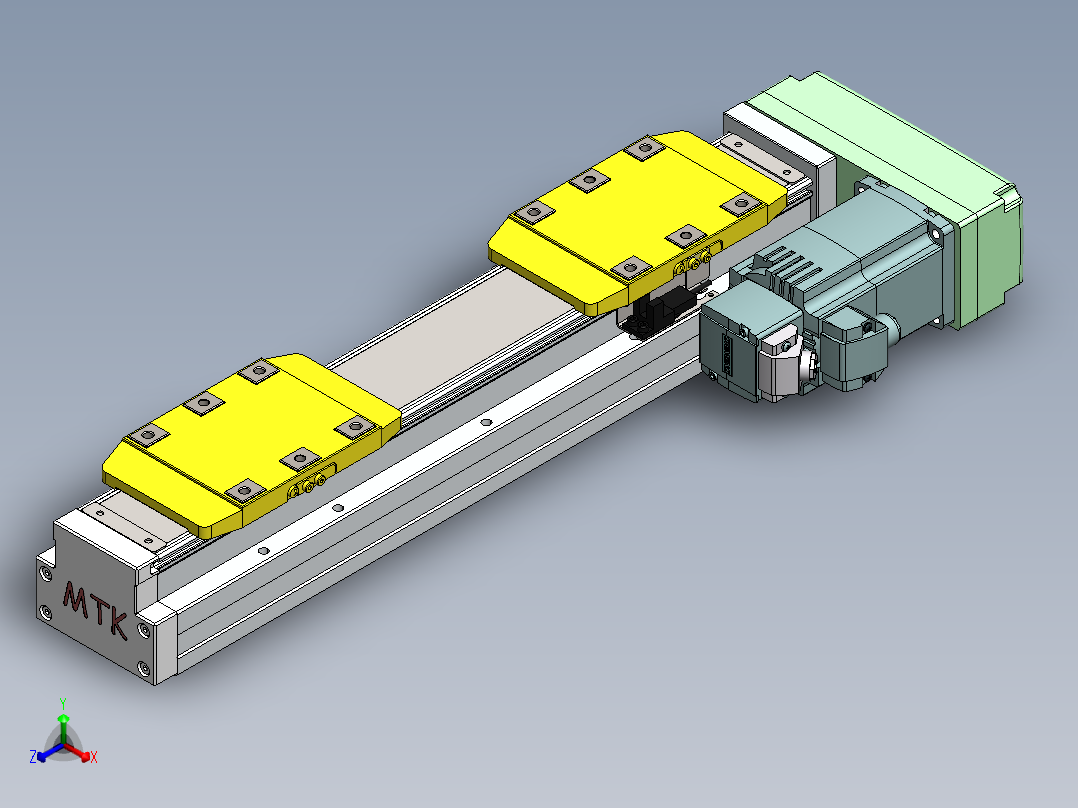 GTH内嵌丝杆全封闭GTH8S-BR-400W正等轴测图