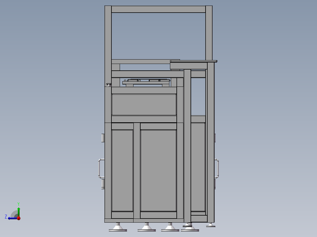 线路板伺服冲孔机右视图
